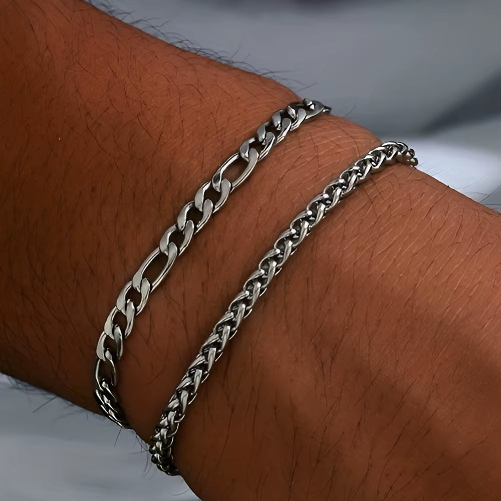 2pcs Minimalist Bracelet Set (Silver) 