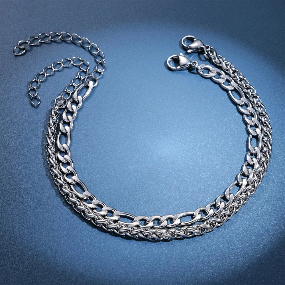 2pcs Minimalist Bracelet Set (Silver) 