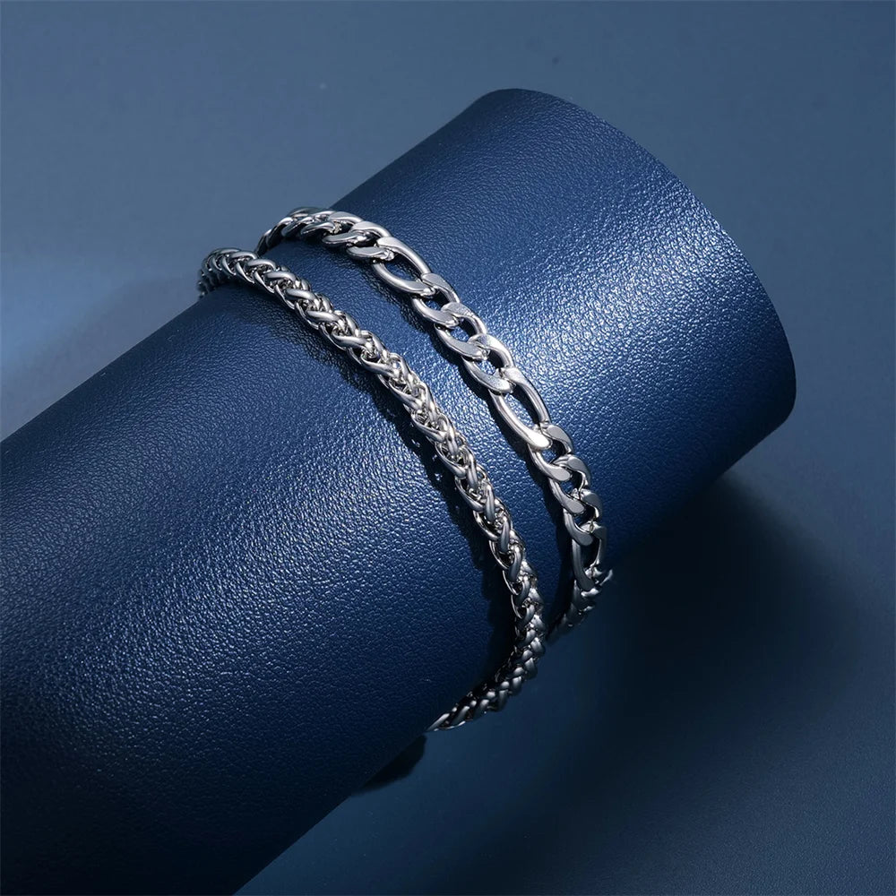 2pcs Minimalist Bracelet Set (Silver) 