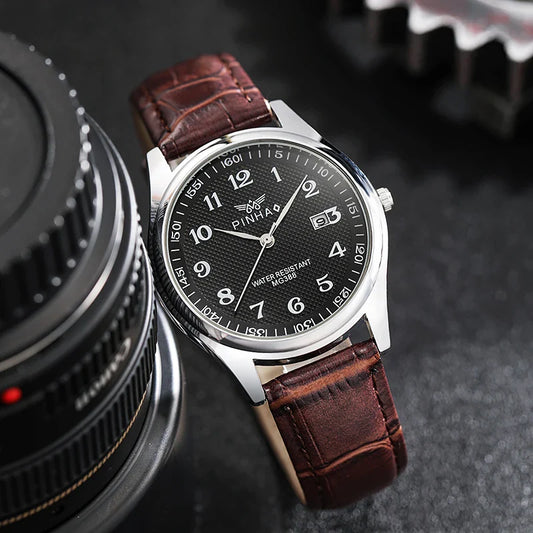 Men's Leather Luxury Watch