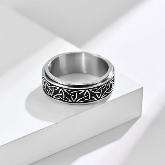 Men's Rotating Celtic Runes Ring (multiple colours available) 