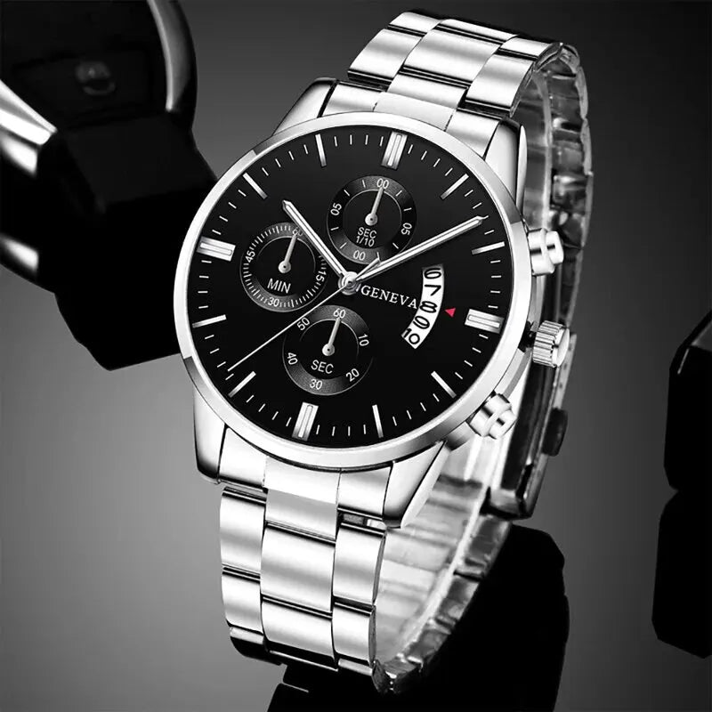 Luxury Men's Silver Bracelet Watch