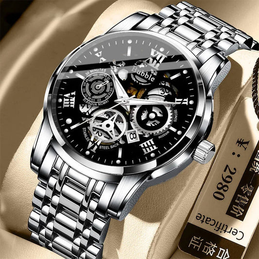 Luxury Quarts Silver Timepiece 